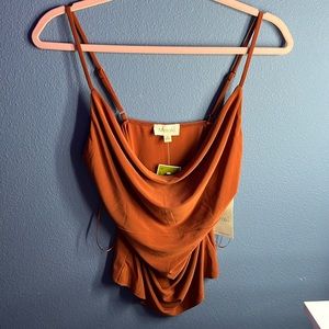 Burnt Orange Draped Top